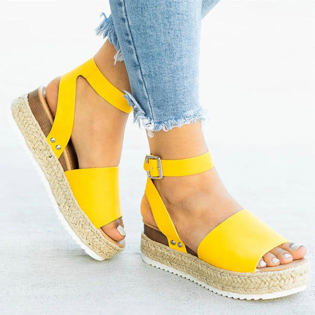 New Womens Sandals Wedge Shoes Platform Heels Thong Flip Flops