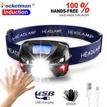 Headlamp Rechargeable LED Headlight Body Motion Sensor 10000Lm Powerful