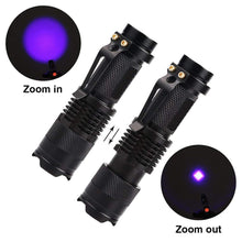 LED UV Flashlight Ultraviolet With Zoom Function Pet Urine Stains Detector Scorpion Hunting